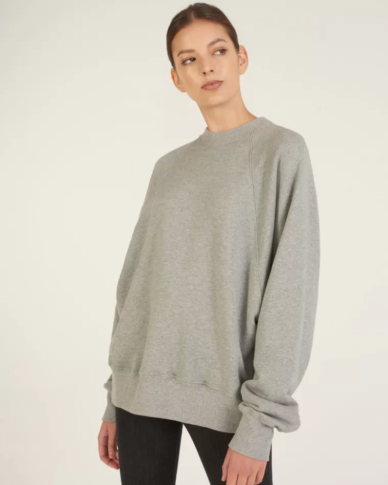 Store MARISSA WEBB So Uptight Drop Raglan French Terry Sweatshirt In Heather Grey