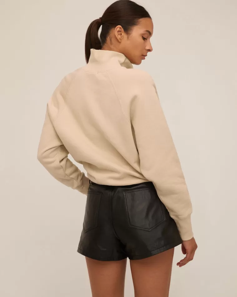 Discount MARISSA WEBB So Uptight French Terry Funnel Neck Zip Sweatshirt In Sand