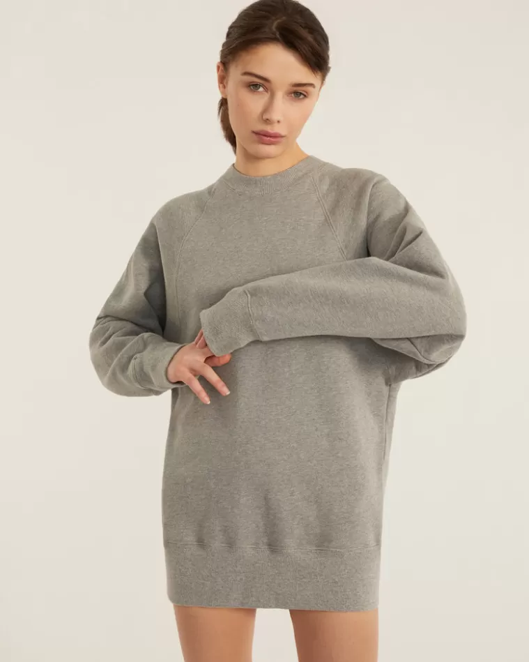 Online MARISSA WEBB So Uptight French Terry Raglan Crew Sweatshirt Dress In Heather Grey