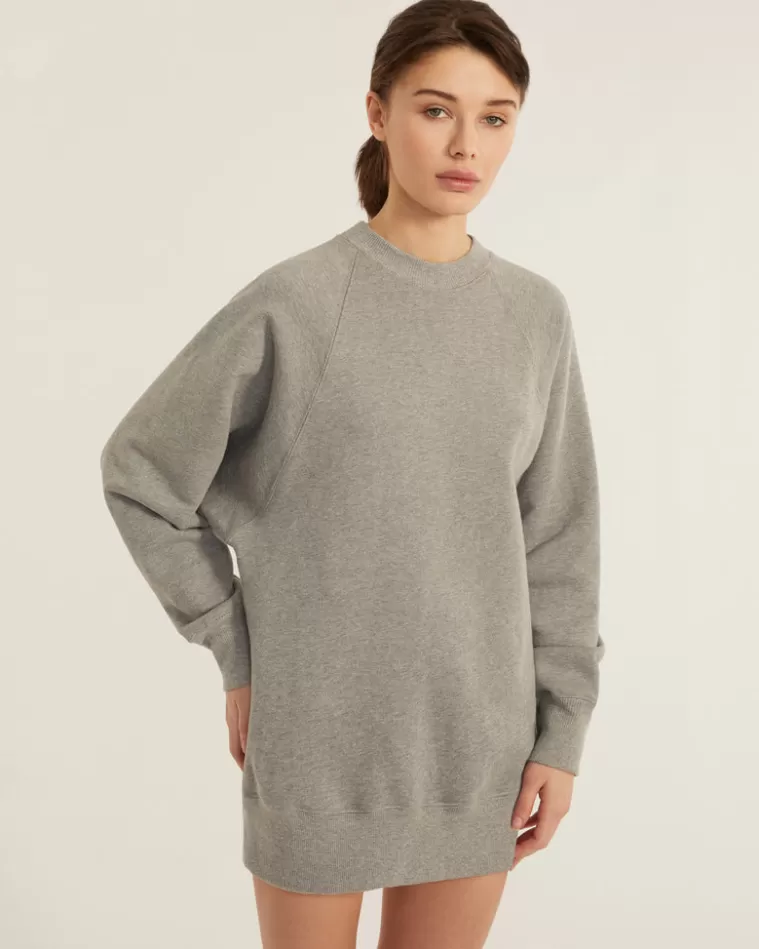 Online MARISSA WEBB So Uptight French Terry Raglan Crew Sweatshirt Dress In Heather Grey