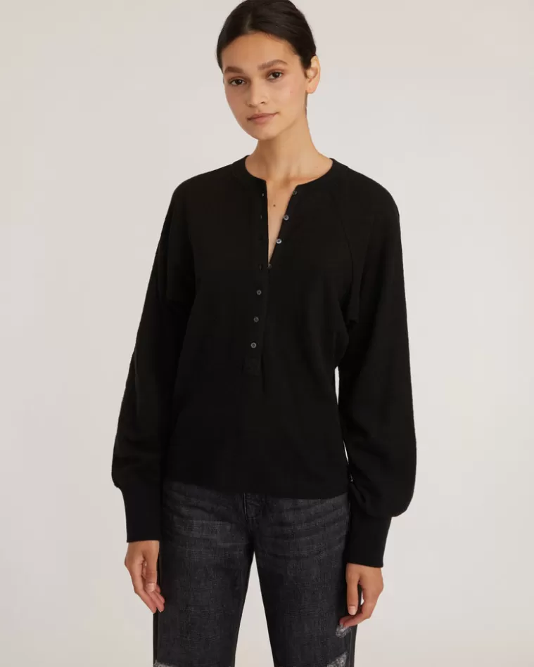 Best MARISSA WEBB So Uptight Waffle Knit Henley In Black