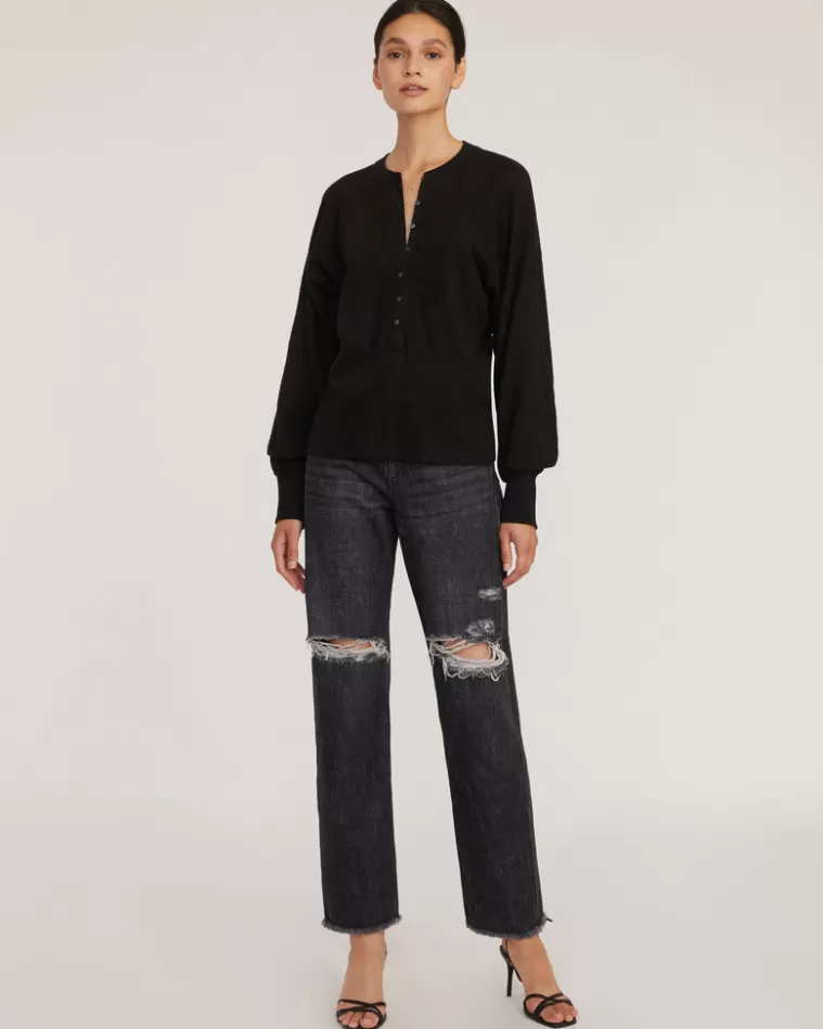 Best MARISSA WEBB So Uptight Waffle Knit Henley In Black