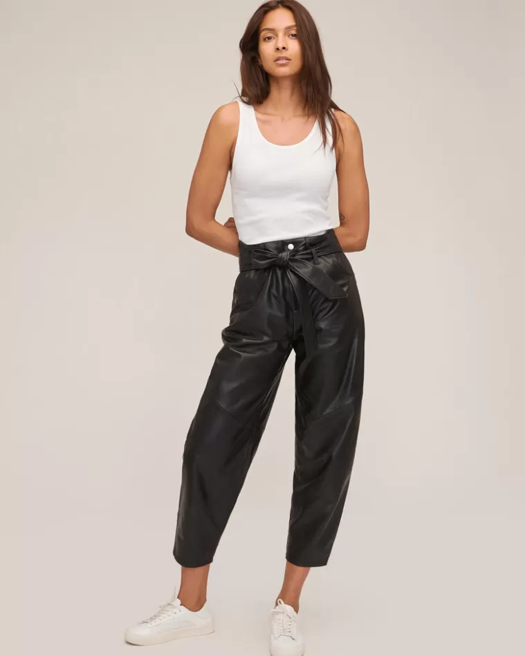 Best Sale MARISSA WEBB Stevie Barrel Leg Leather Pant In Black