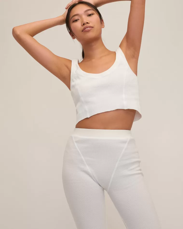 Cheap MARISSA WEBB Stretch Waffle Beau Seamed Cropped Tank In Off White