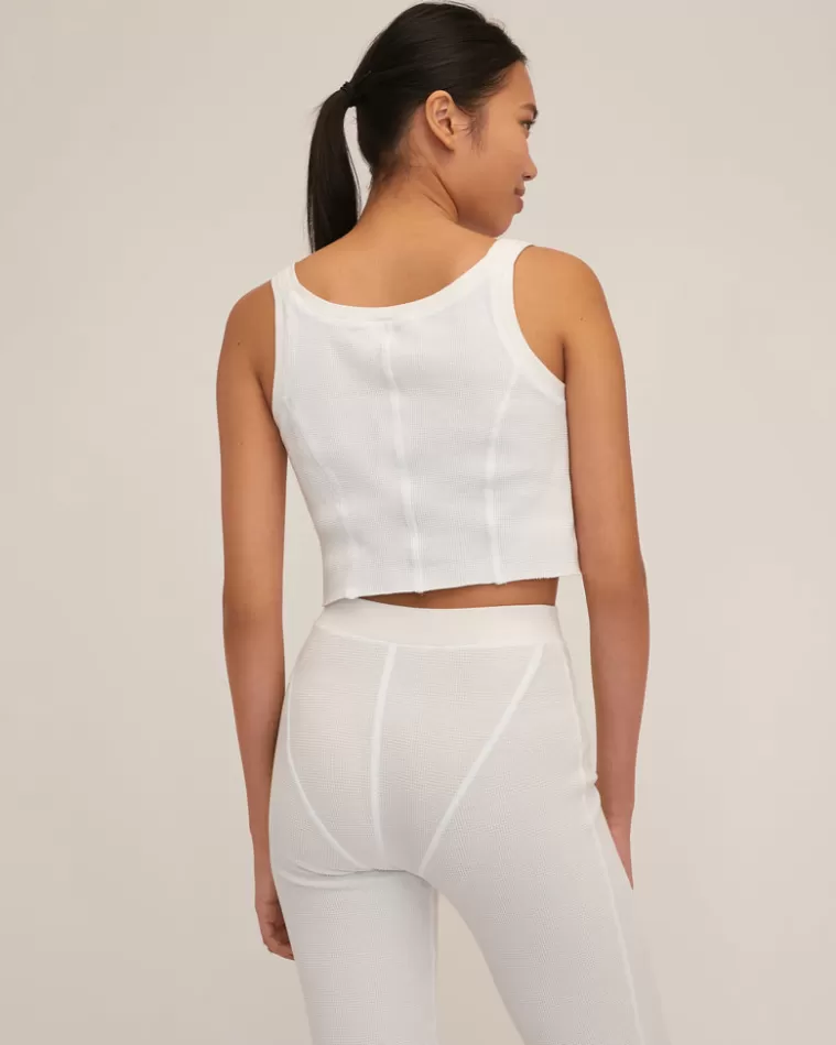 Cheap MARISSA WEBB Stretch Waffle Beau Seamed Cropped Tank In Off White