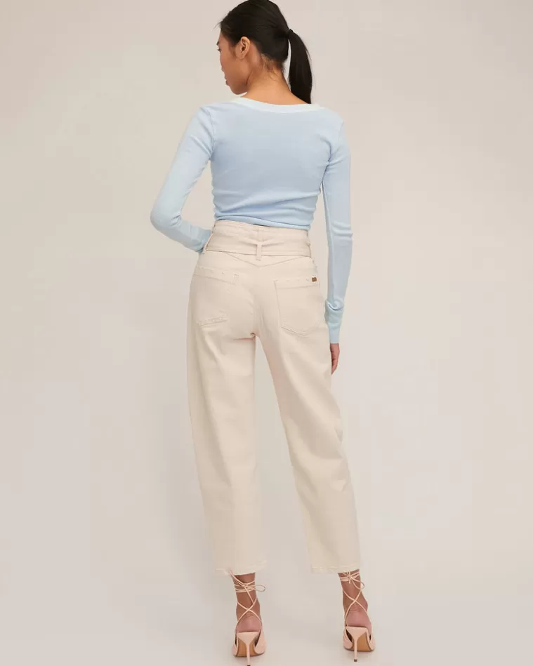 Sale MARISSA WEBB Stretch Waffle Sloan Slim Knit Henley In Sky Blue