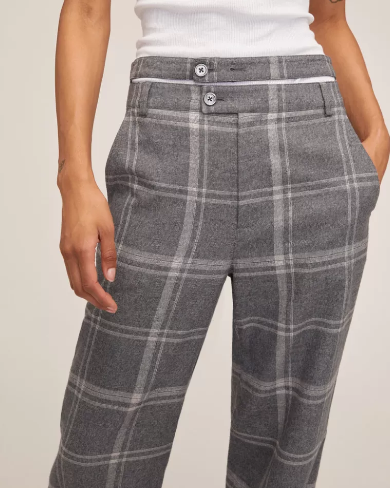 Clearance MARISSA WEBB Theo Double Waist Trouser Steel Plaid