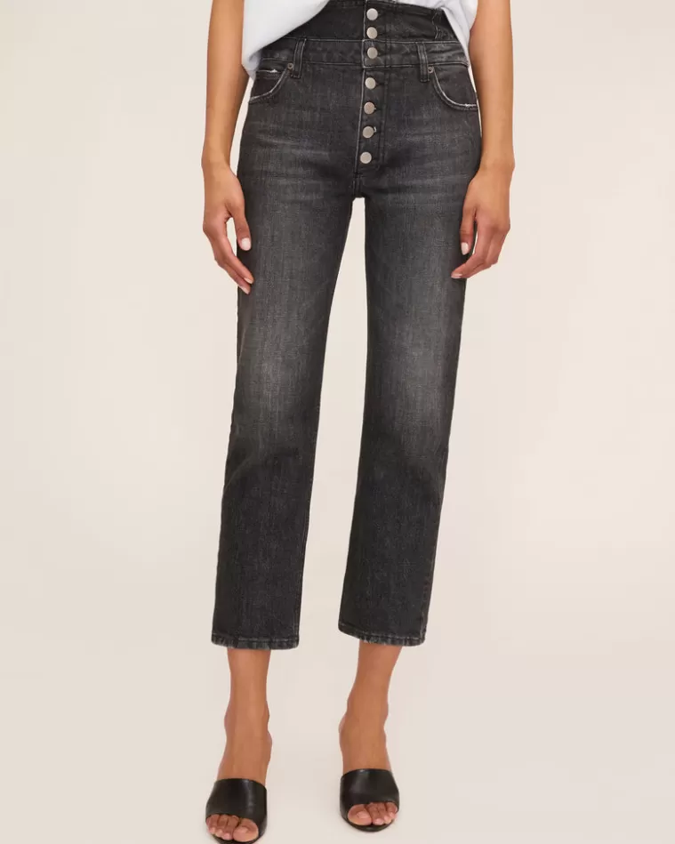 Discount MARISSA WEBB Turner Ii High Waist Corset Jean In Faded Black Stone Wash